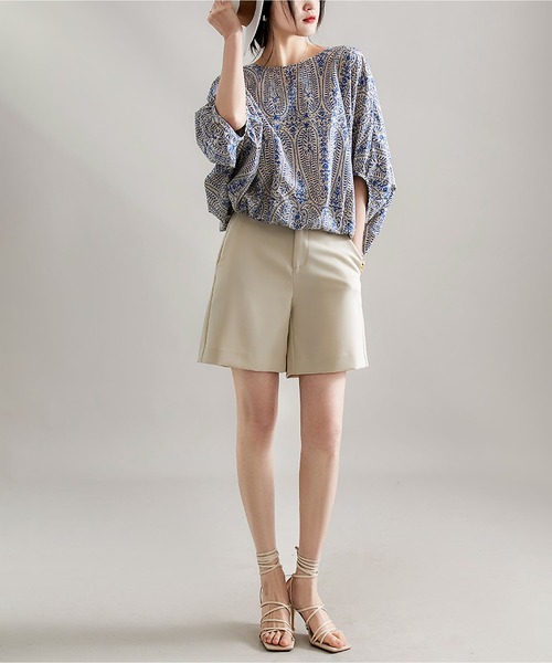 LOPASS（ロパス）の「バックオープンボリューム感シャツブラウス（シャツ/ブラウス・レディース・ブルー/レッド・M/L）」の10枚目の写真