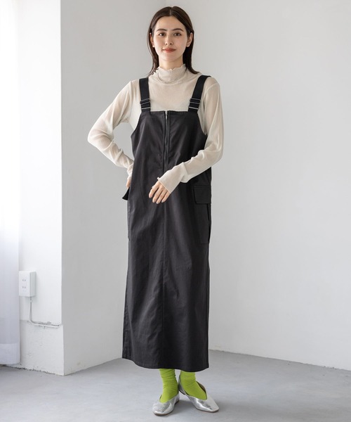 LEPSIM(レプシィム)の「2WAYミリタリージャンスカ 961519(ジャンパースカート・レディース・ブラック/カーキ/ベージュ/ブラウン・FREE)」の5枚目の写真