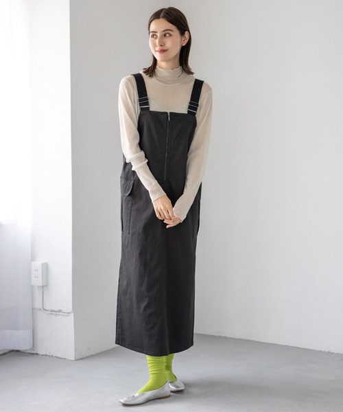 LEPSIM(レプシィム)の「2WAYミリタリージャンスカ 961519(ジャンパースカート・レディース・ブラック/カーキ/ベージュ/ブラウン・FREE)」の7枚目の写真