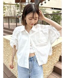Ungrid | スリーブギャザーデザインハーフスリーブシャツ(シャツ/ブラウス)