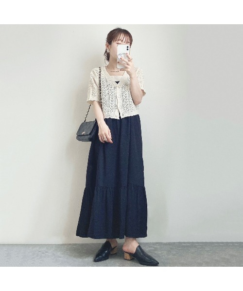 かぐれ 24SS✨リヨセルリネンキャミワンピース ギャザー