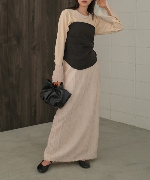 Bab(バブ)の「シアースリーブレイヤードトップス(Tシャツ/カットソー・レディース・サックスブルー/オフホワイト/ホワイト系その他/ピンク・FREE)」の6枚目の写真