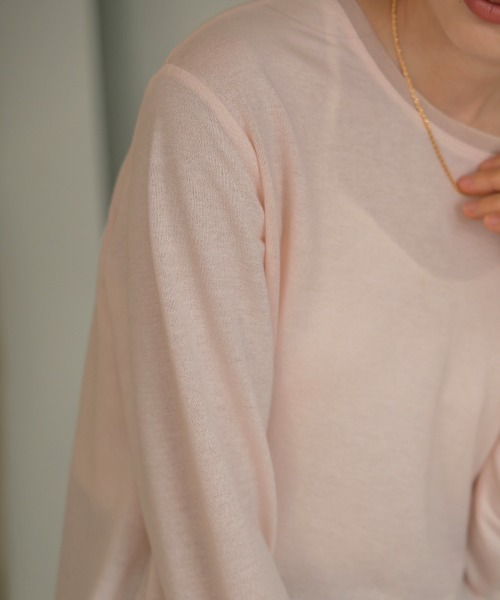 Bab(バブ)の「シアースリーブレイヤードトップス(Tシャツ/カットソー・レディース・サックスブルー/オフホワイト/ホワイト系その他/ピンク・FREE)」の22枚目の写真