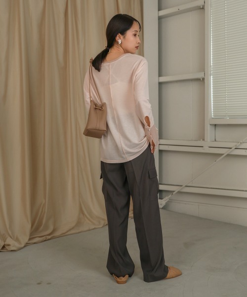 Bab(バブ)の「シアースリーブレイヤードトップス(Tシャツ/カットソー・レディース・サックスブルー/オフホワイト/ホワイト系その他/ピンク・FREE)」の17枚目の写真