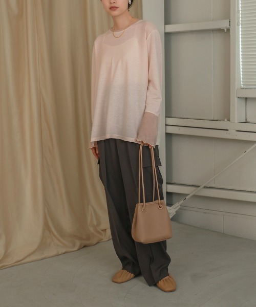 Bab(バブ)の「シアースリーブレイヤードトップス(Tシャツ/カットソー・レディース・サックスブルー/オフホワイト/ホワイト系その他/ピンク・FREE)」の9枚目の写真