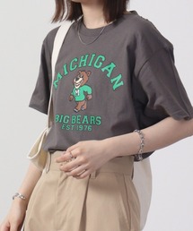 MODISH GAZE MICHIGANクマプリントTシャツ 半袖