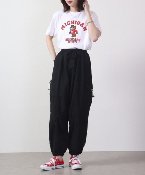 MODISH GAZE(モディシュガゼ)の「MODISH GAZE MICHIGANクマプリントTシャツ 半袖(Tシャツ/カットソー・メンズ・ブルー/ホワイト/チャコール・M/L/XL)」の7枚目の写真
