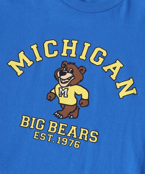 MODISH GAZE(モディシュガゼ)の「MODISH GAZE MICHIGANクマプリントTシャツ 半袖(Tシャツ/カットソー・メンズ・ブルー/ホワイト/チャコール・M/L/XL)」の21枚目の写真