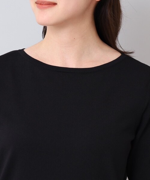 UNTITLED(アンタイトル)の「◆【今すぐ活躍!/アンサンブル可能/洗える】コットン混 配色5分袖ニット(ニット/セーター・レディース・ベージュ系4/ブラック系4/パープル系その他・48/01/03/02/44/04/00)」の21枚目の写真