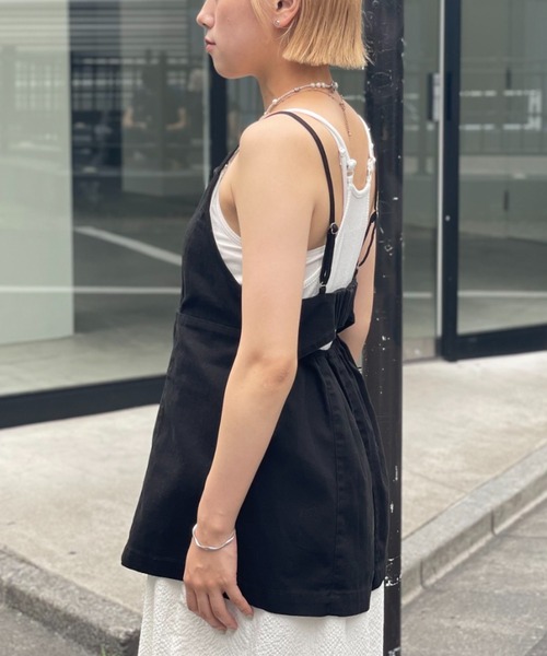 CIAOPANIC（チャオパニック）の「デニムミリタリーカットアウトビスチェ（キャミソール・レディース・ブラック/カーキ/ブルー・FREE）」の12枚目の写真