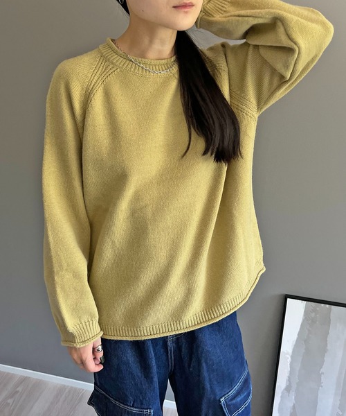 Jewelobe(ジュエローブ)の「エッジカールボリュームオーバーニット(ニット/セーター・レディース・ピンク/グリーン/レッド/ホワイト・FREE)」の19枚目の写真