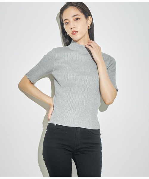 ANAP（アナップ）の「ダメージデザインリブニットトップス ハイネック