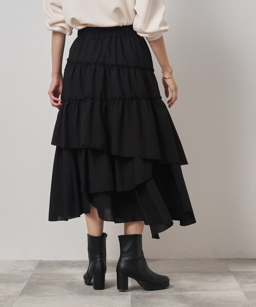 Cutie Blonde（キューティーブロンド）の「◆コーデの主役 ランダムティアード スカート（スカート・レディース・ライトベージュ/ブラック・00）」の11枚目の写真