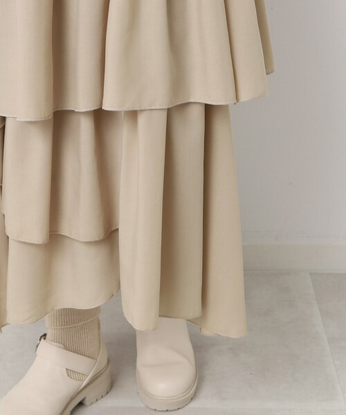 Cutie Blonde（キューティーブロンド）の「◆コーデの主役 ランダムティアード スカート（スカート・レディース・ライトベージュ/ブラック・00）」の15枚目の写真