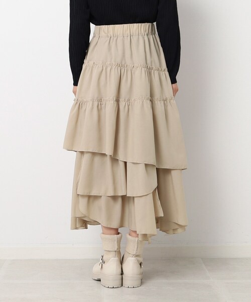 Cutie Blonde（キューティーブロンド）の「◆コーデの主役 ランダムティアード スカート（スカート・レディース・ライトベージュ/ブラック・00）」の18枚目の写真