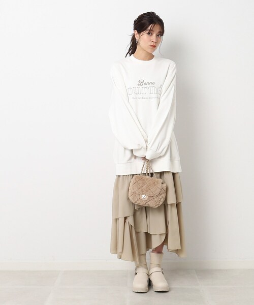 Cutie Blonde（キューティーブロンド）の「◆コーデの主役 ランダムティアード スカート（スカート・レディース・ライトベージュ/ブラック・00）」の19枚目の写真