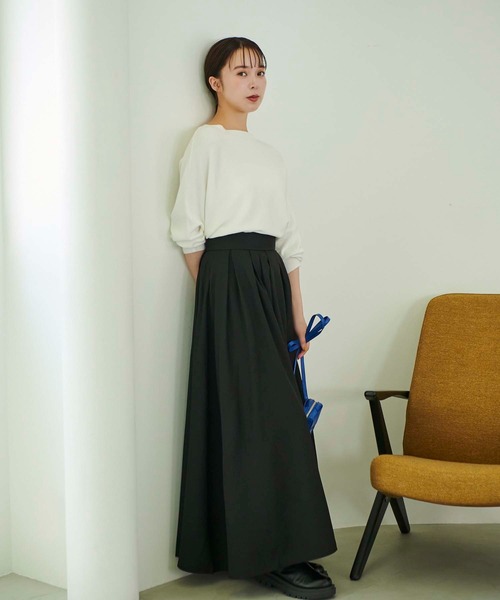 fifth(フィフス)の「タックロングスカート(スカート・レディース・グレー/ブラック・M)」の4枚目の写真