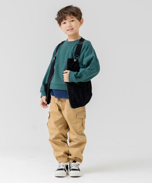 chil2（チルツー）の「コットン100％ ワイドカーゴパンツ（カーゴパンツ・キッズ・ホワイト/ブラック/ベージュ/カーキ・120cm/130cm/90cm/160cm/150cm/100cm/110cm/140cm）」の13枚目の写真