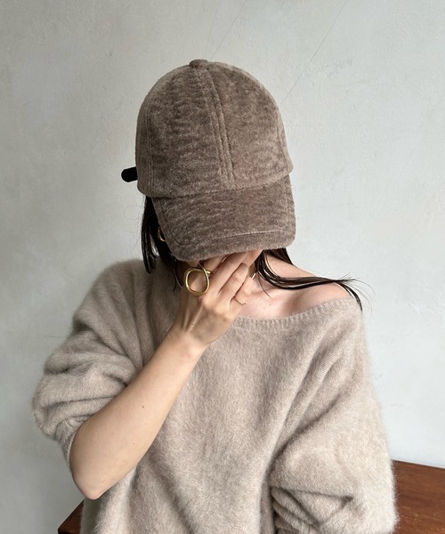 DouDou（ドゥドゥ）の「【WEB限定】 シャギーファーキャップ（キャップ・レディース・モカ/ブラック・FREE）」の2枚目の写真