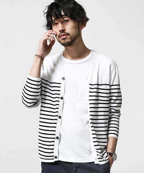 NANO universe（ナノユニバース）の「Cool Max B.DカーディガンL/S（カーディガン/ボレロ・メンズ・ブラック/ホワイト/ネイビー・SMALL/MEDIUM/LARGE/X-LARGE）」の2枚目の写真