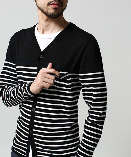 NANO universe（ナノユニバース）の「Cool Max B.DカーディガンL/S（カーディガン/ボレロ・メンズ・ブラック/ホワイト/ネイビー・SMALL/MEDIUM/LARGE/X-LARGE）」の10枚目の写真