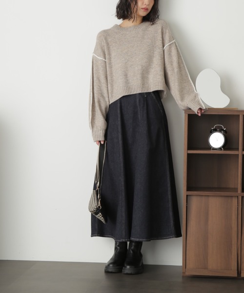 FREE'S MART(フリーズマート)の「ハイウエストサーキュラーデニムロングスカート(デニムスカート・レディース・ネイビー・マルチサイズ)」の8枚目の写真