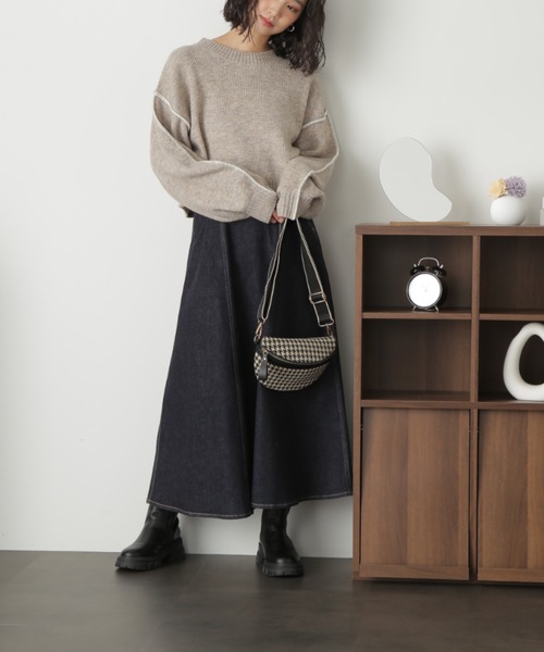 FREE'S MART(フリーズマート)の「ハイウエストサーキュラーデニムロングスカート(デニムスカート・レディース・ネイビー・マルチサイズ)」の12枚目の写真