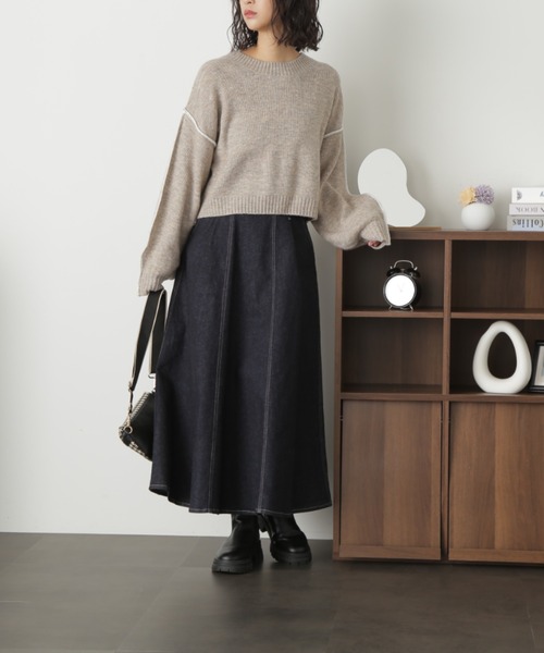 FREE'S MART(フリーズマート)の「ハイウエストサーキュラーデニムロングスカート(デニムスカート・レディース・ネイビー・マルチサイズ)」の17枚目の写真