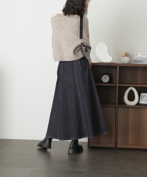 FREE'S MART(フリーズマート)の「ハイウエストサーキュラーデニムロングスカート(デニムスカート・レディース・ネイビー・マルチサイズ)」の19枚目の写真