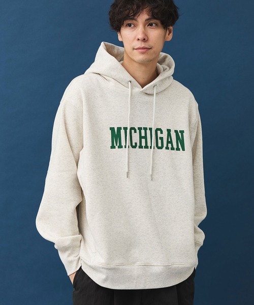 CRAFT STANDARD BOUTIQUE(クラフトスタンダードブティック)の「【男女兼用】裏起毛プリントパーカー(Tシャツ/カットソー・メンズ・ネイビー/オートミール/杢グレー・L/M)」の1枚目の写真