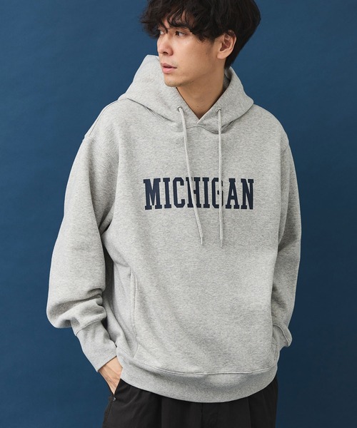 CRAFT STANDARD BOUTIQUE(クラフトスタンダードブティック)の「【男女兼用】裏起毛プリントパーカー(Tシャツ/カットソー・メンズ・ネイビー/オートミール/杢グレー・L/M)」の2枚目の写真