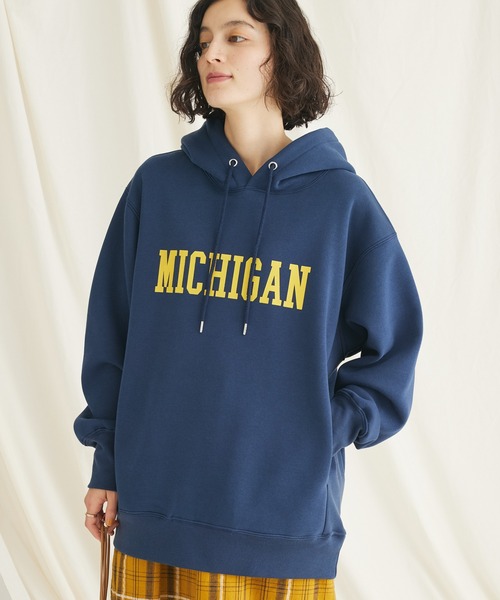 CRAFT STANDARD BOUTIQUE(クラフトスタンダードブティック)の「【男女兼用】裏起毛プリントパーカー(Tシャツ/カットソー・メンズ・ネイビー/オートミール/杢グレー・L/M)」の3枚目の写真