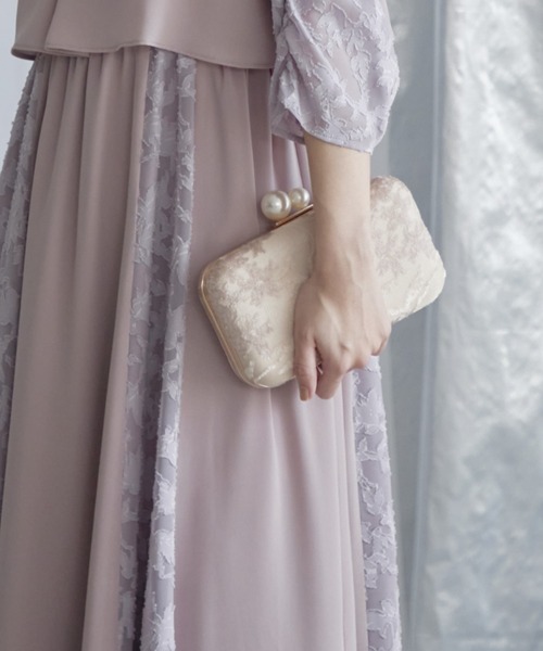 Cupid Heart（キューピッドハート）の「【Cupid Heart】結婚式bag！ベロアパールハードクラッチバッグ（クラッチバッグ・レディース・ベージュ/ピンクベージュ/ブラック・MEDIUM）」の3枚目の写真