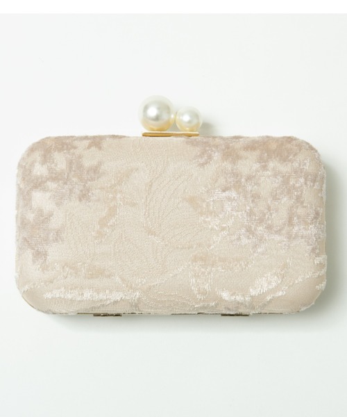 Cupid Heart（キューピッドハート）の「【Cupid Heart】結婚式bag！ベロアパールハードクラッチバッグ（クラッチバッグ・レディース・ベージュ/ピンクベージュ/ブラック・MEDIUM）」の9枚目の写真