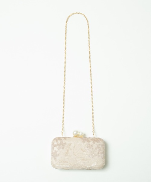 Cupid Heart（キューピッドハート）の「【Cupid Heart】結婚式bag！ベロアパールハードクラッチバッグ（クラッチバッグ・レディース・ベージュ/ピンクベージュ/ブラック・MEDIUM）」の13枚目の写真