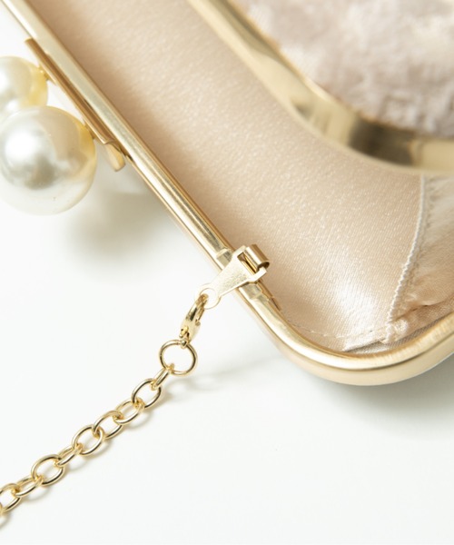 Cupid Heart（キューピッドハート）の「【Cupid Heart】結婚式bag！ベロアパールハードクラッチバッグ（クラッチバッグ・レディース・ベージュ/ピンクベージュ/ブラック・MEDIUM）」の8枚目の写真