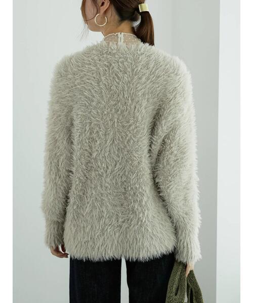 Te chichi（テチチ）の「シャギーミドルVネックカーディガン（カーディガン/ボレロ・レディース・チャコールグレー/ベージュ/グレー・F）」の10枚目の写真