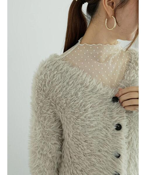 Te chichi（テチチ）の「シャギーミドルVネックカーディガン（カーディガン/ボレロ・レディース・チャコールグレー/ベージュ/グレー・F）」の11枚目の写真