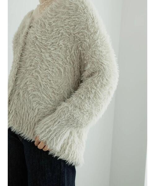 Te chichi（テチチ）の「シャギーミドルVネックカーディガン（カーディガン/ボレロ・レディース・チャコールグレー/ベージュ/グレー・F）」の12枚目の写真