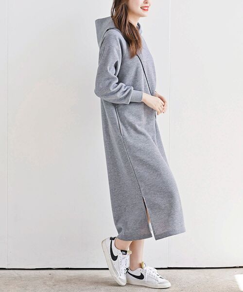 rps（アールピーエス）の「裏起毛パーカーワンピース（ワンピース・レディース・ブラック系その他4/ブラック/グレー系その他・フリー）」の5枚目の写真