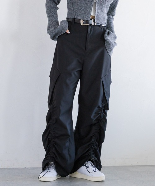 PAGEBOY（ページボーイ）の「フロントドロストパンツ（その他パンツ・レディース・ブラック/ブルー/グレイッシュベージュ・FREE）」の2枚目の写真