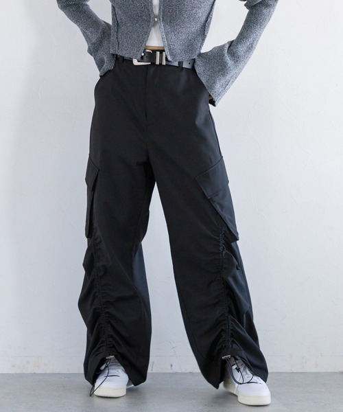 PAGEBOY（ページボーイ）の「フロントドロストパンツ（その他パンツ・レディース・ブラック/ブルー/グレイッシュベージュ・FREE）」の4枚目の写真