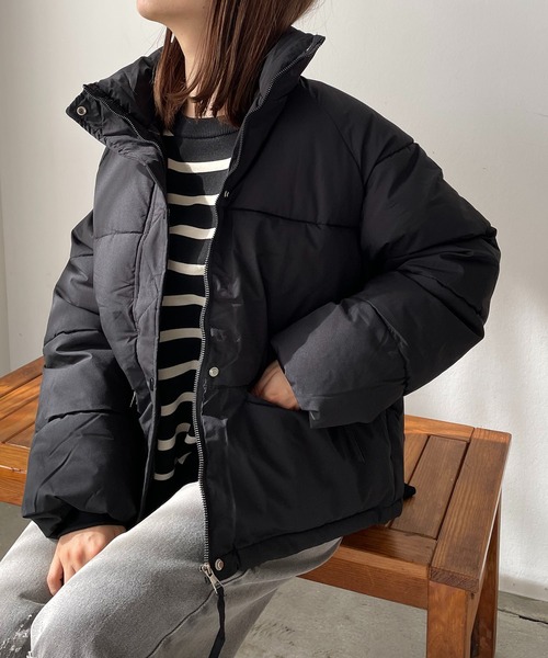 210nouve(トゥージュヌーブ)の「ボリュームフェイクダウントブルゾン(ダウンジャケット/コート・レディース・ブラック/ベージュ・FREE)」の5枚目の写真