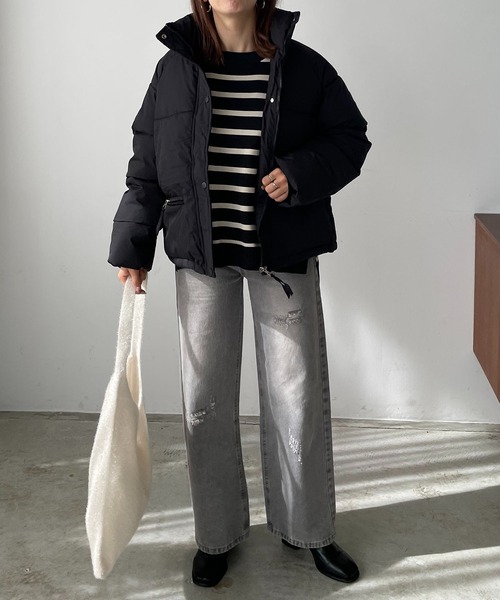 210nouve(トゥージュヌーブ)の「ボリュームフェイクダウントブルゾン(ダウンジャケット/コート・レディース・ブラック/ベージュ・FREE)」の10枚目の写真