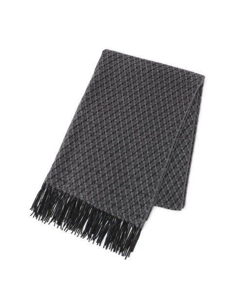 Perfect Suit FActory（パーフェクトスーツファクトリー）の「ロング　コットンマフラー　V.FRAAS　グレー/ネイビー（マフラー・メンズ・グレー/ネイビー・FREE）」の6枚目の写真