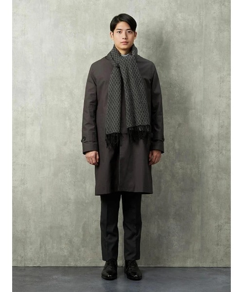 Perfect Suit FActory（パーフェクトスーツファクトリー）の「ロング　コットンマフラー　V.FRAAS　グレー/ネイビー（マフラー・メンズ・グレー/ネイビー・FREE）」の5枚目の写真