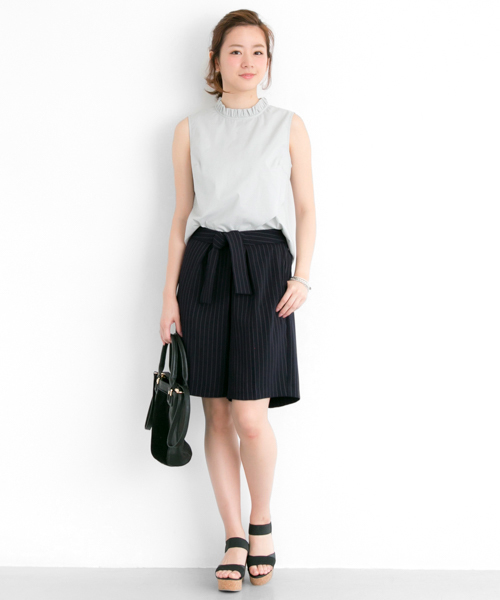 URBAN RESEARCH（アーバンリサーチ）の「UR フロントリボンハーフパンツ（その他パンツ・レディース・ブラック/ネイビー・FREE）」の14枚目の写真