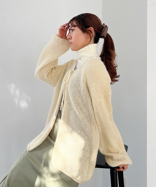 Olu.（オルドット）の「リボンルーズニットカーディガン（ニット