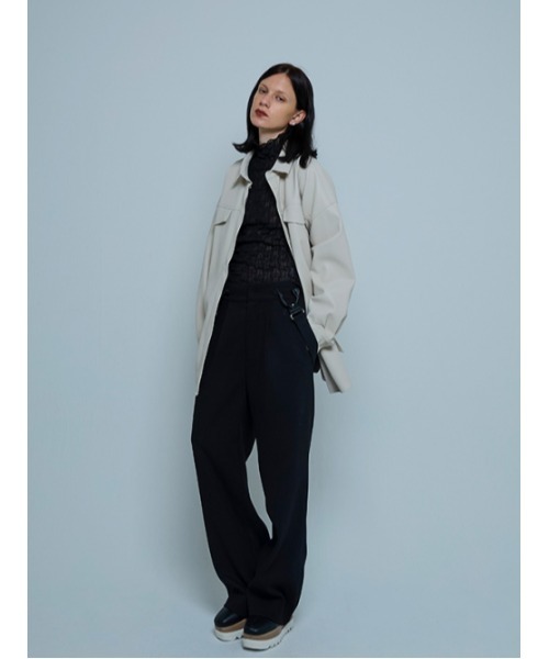 AMAIL(アマイル)の「Vegan leather point Jacket(その他アウター・レディース・アイボリー/ブラック・FREE)」の10枚目の写真