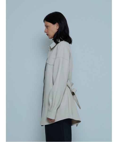 AMAIL(アマイル)の「Vegan leather point Jacket(その他アウター・レディース・アイボリー/ブラック・FREE)」の8枚目の写真